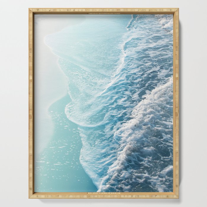 Soft Turquoise Ocean Dream Waves #1 #Water #Decor #Art #Homestorie Serving Tray