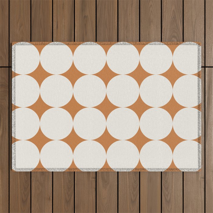Circular Minimalism - Retro Orange Outdoor Rug
