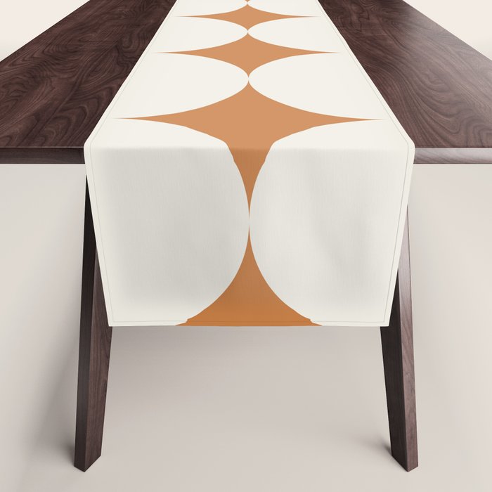 Circular Minimalism - Retro Orange Table Runner