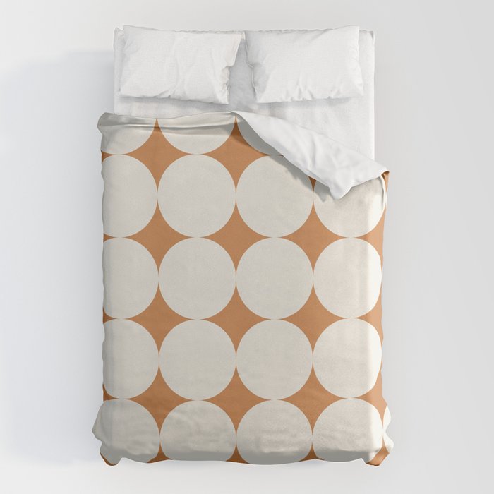 Circular Minimalism - Retro Orange Duvet Cover