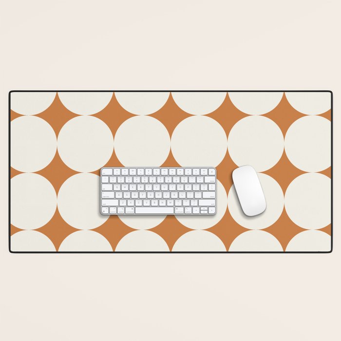 Circular Minimalism - Retro Orange Desk Mat