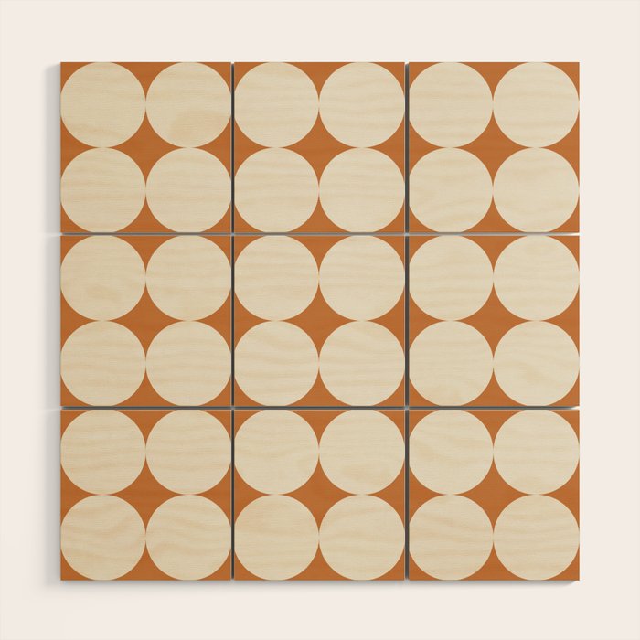 Circular Minimalism - Retro Orange Wood Wall Art
