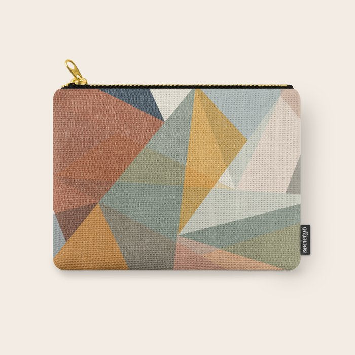 Modern Triangle Mosaic - Multi Carry All Pouch
