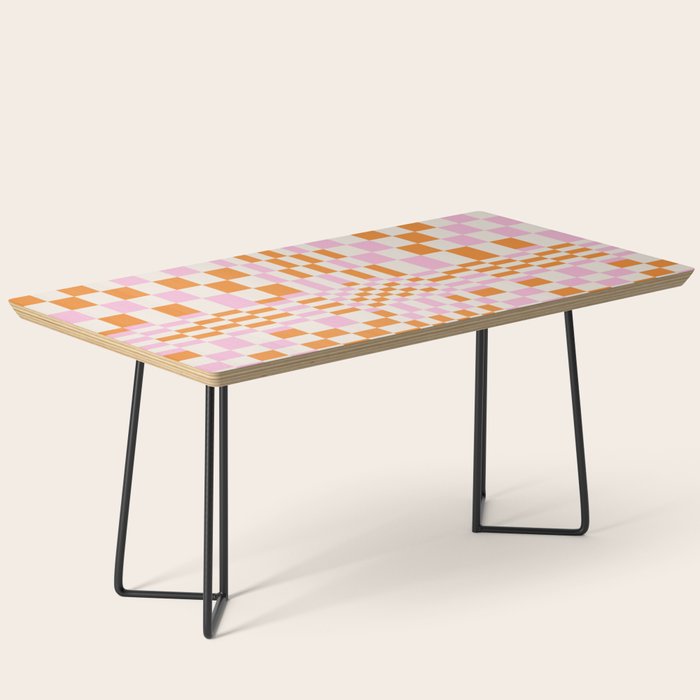 Happy Colorful Checkered Pattern  Coffee Table