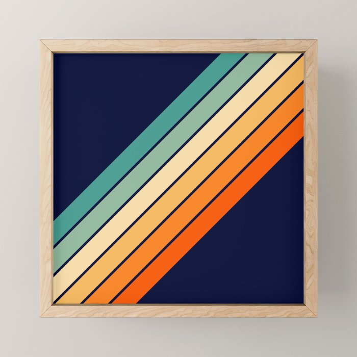 Farida - 70s Vintage Style Retro Stripes Mini Art Print