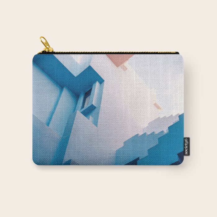 Muralla Roja Blue And Pink Geometric Walls Carry All Pouch