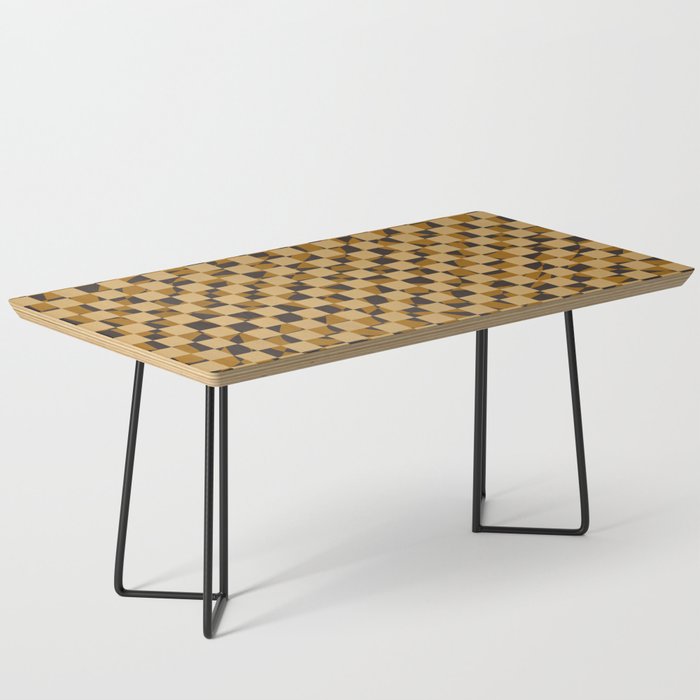 Abstract Checked In Golden Ochre Coffee Table