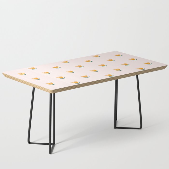 Abstract Yellow Tulip - Pink Background Coffee Table