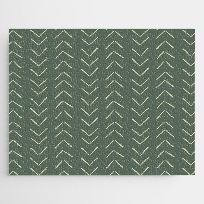 Boho Big Arrows In Leaf Green Jigsaw Puzzle