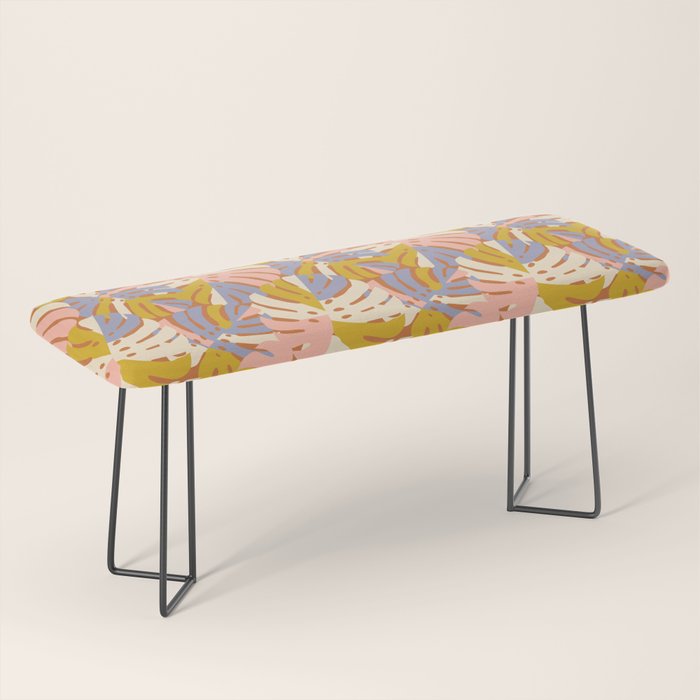 Color Block Monstera Pink + Lavender Bench