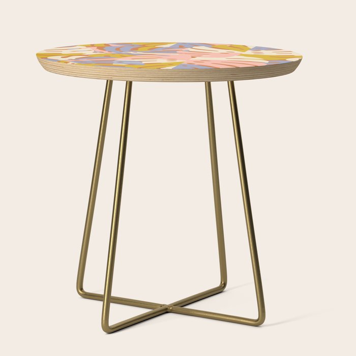 Color Block Monstera Pink + Lavender Side Table