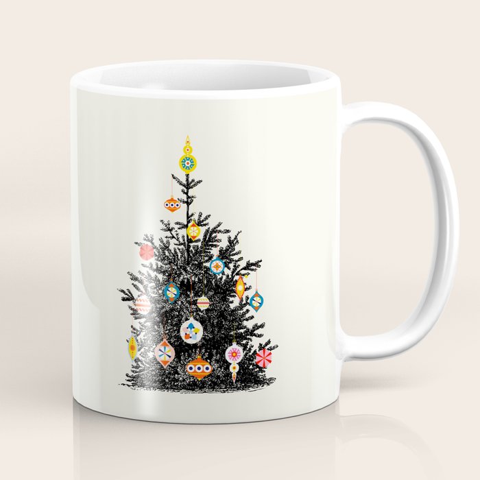 Retro Decorated Christmas Tree Coffee Mug