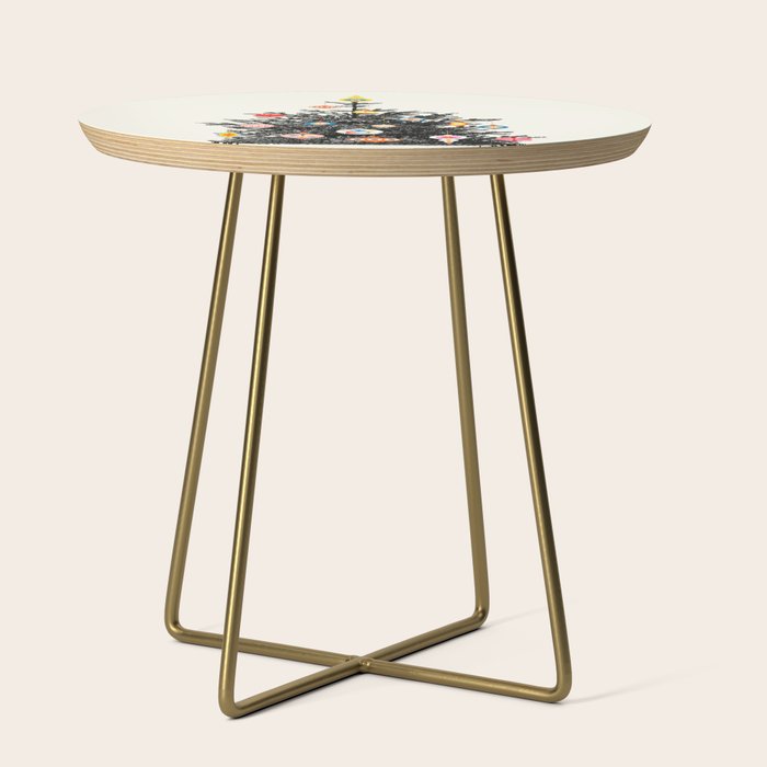 Retro Decorated Christmas Tree Side Table