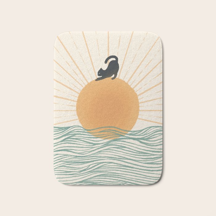 Good Morning Meow 7 Sunny Day Ocean  Bath Mat