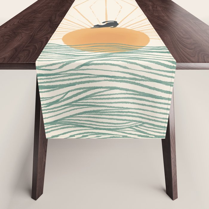 Good Morning Meow 7 Sunny Day Ocean  Table Runner