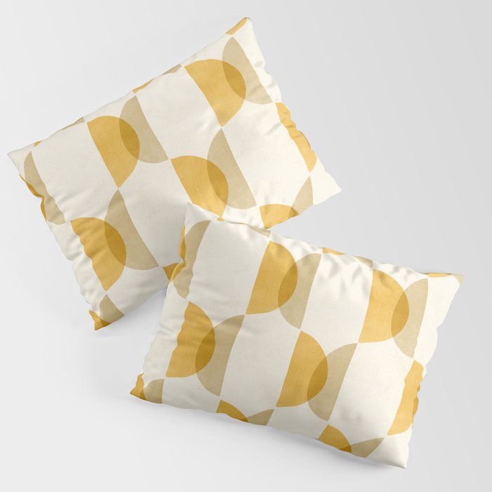 Shape Study In Gold / Geometric Pattern Pillow Sham