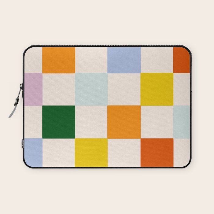 Retro Rainbow Checkerboard  Laptop Sleeve