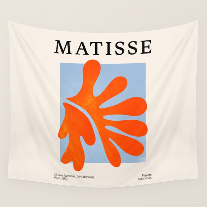 Red Coral Leaf: Matisse Paper Cutouts Ii Wall Tapestry