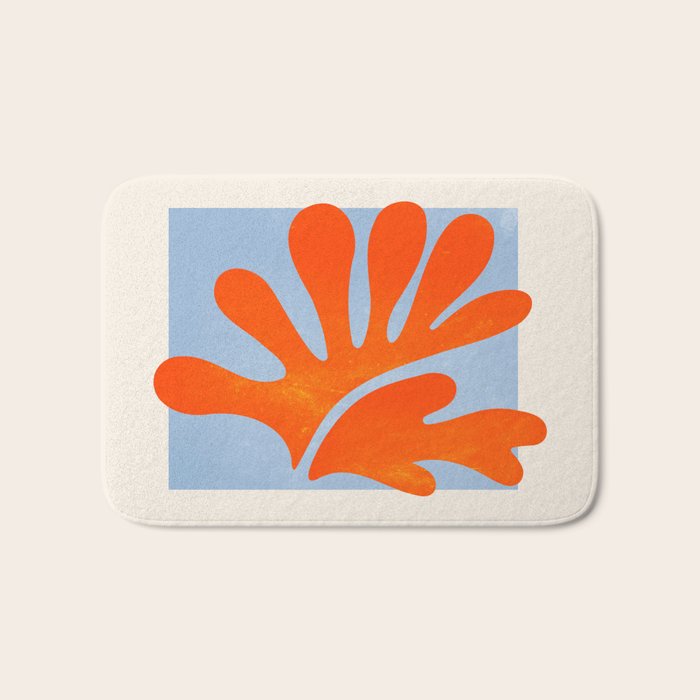 Red Coral Leaf: Matisse Paper Cutouts Ii Bath Mat
