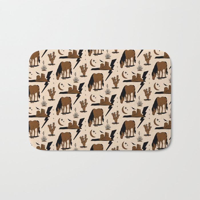 Electric Oasis - Black, Brown & Tan Bath Mat