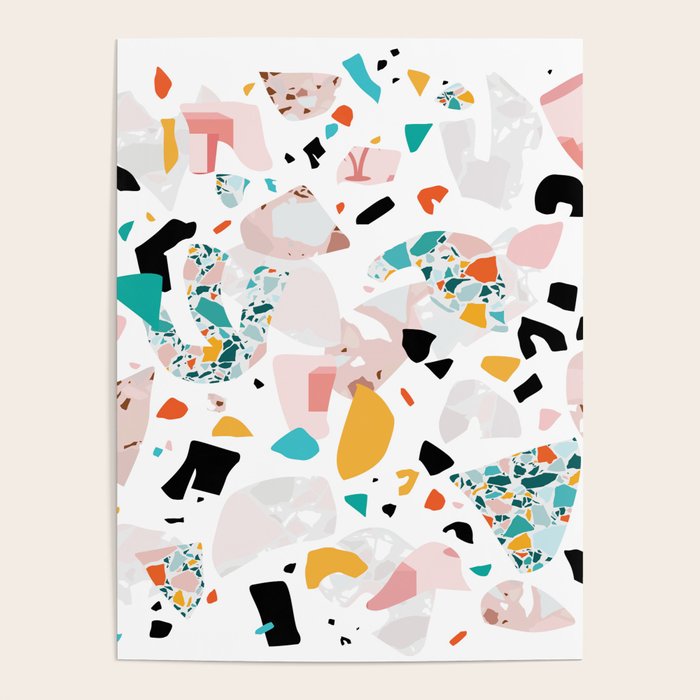 Mixed Mess I. / Collage, Terrazzo, Colorful Poster
