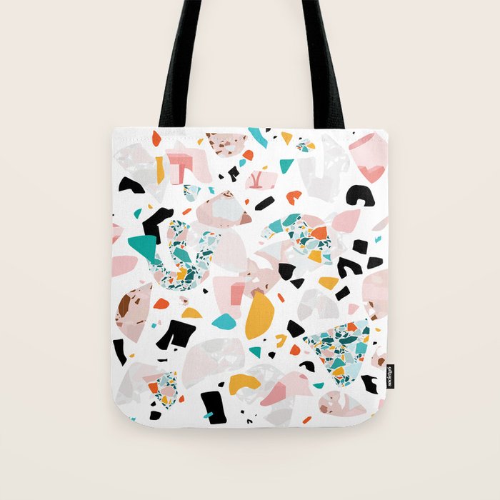 Mixed Mess I. / Collage, Terrazzo, Colorful Tote Bag