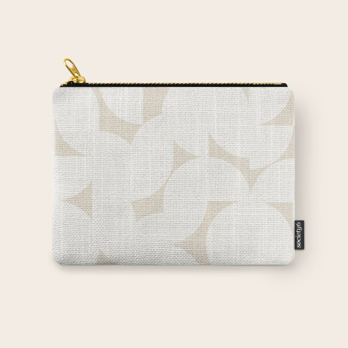 Contemporary Abstract Shapes - Neutral Off White Carry All Pouch