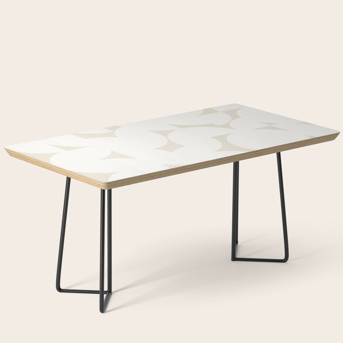 Contemporary Abstract Shapes - Neutral Off White Coffee Table