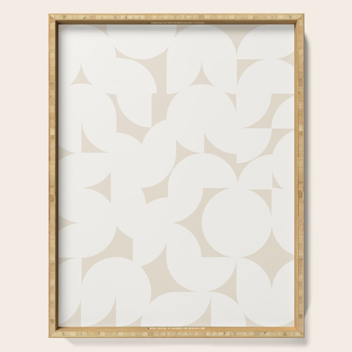 Contemporary Abstract Shapes - Neutral Off White Serving Tray