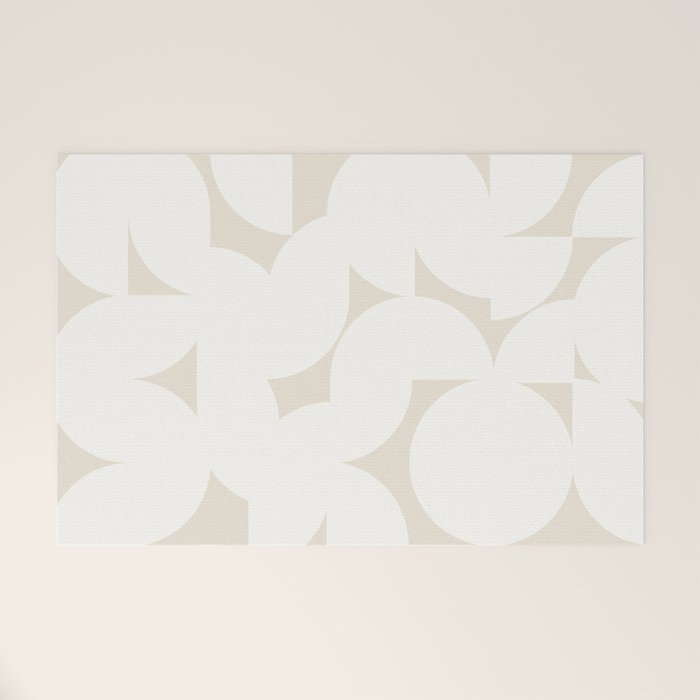 Contemporary Abstract Shapes - Neutral Off White Welcome Mat