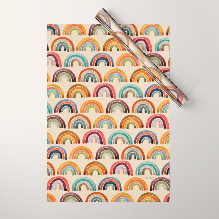 Rainbow Watercolor - Retro Palette Wrapping Paper