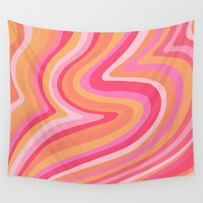 Sunshine Melt - Pink & Peach Palette Wall Tapestry