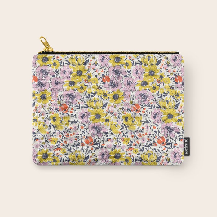 Lovely And Wild - Purple And Yellow Carry All Pouch