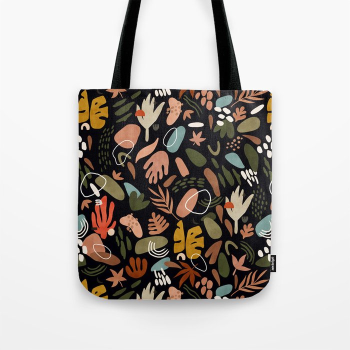 Abstract Shapes Of Dark Modern Nature Tote Bag