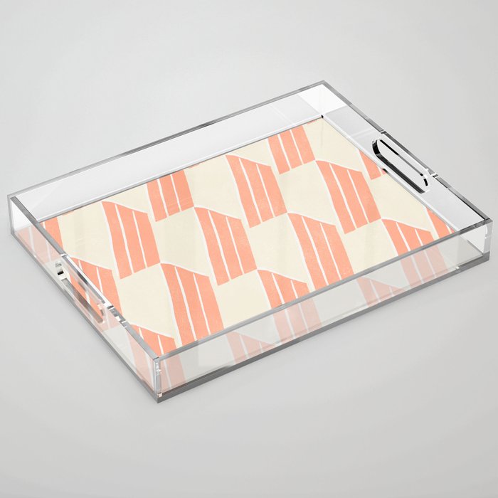 Minimalist Series: Pink Hex Tiles Acrylic Tray