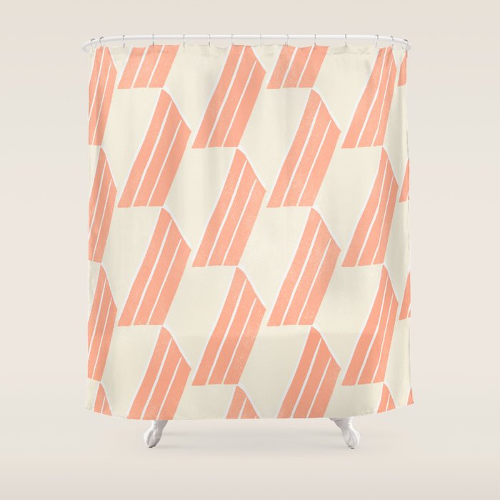 Minimalist Series: Pink Hex Tiles Shower Curtain