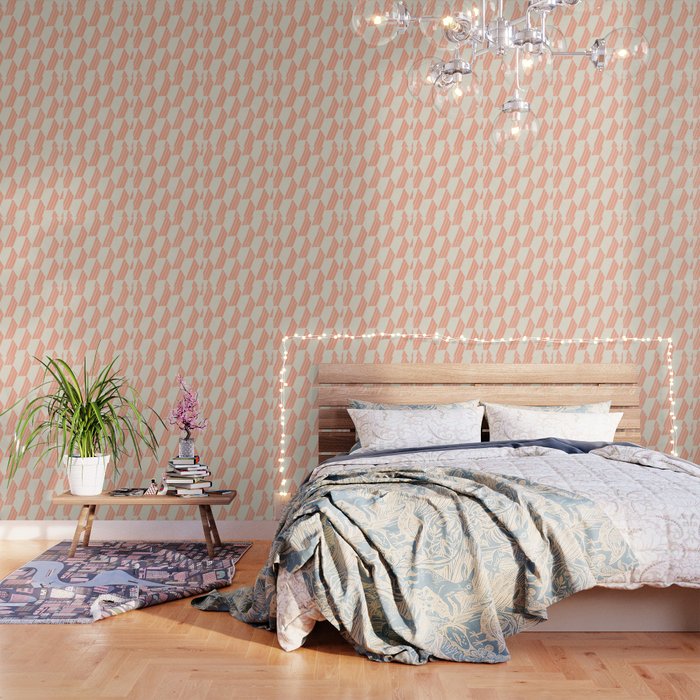 Minimalist Series: Pink Hex Tiles Wallpaper