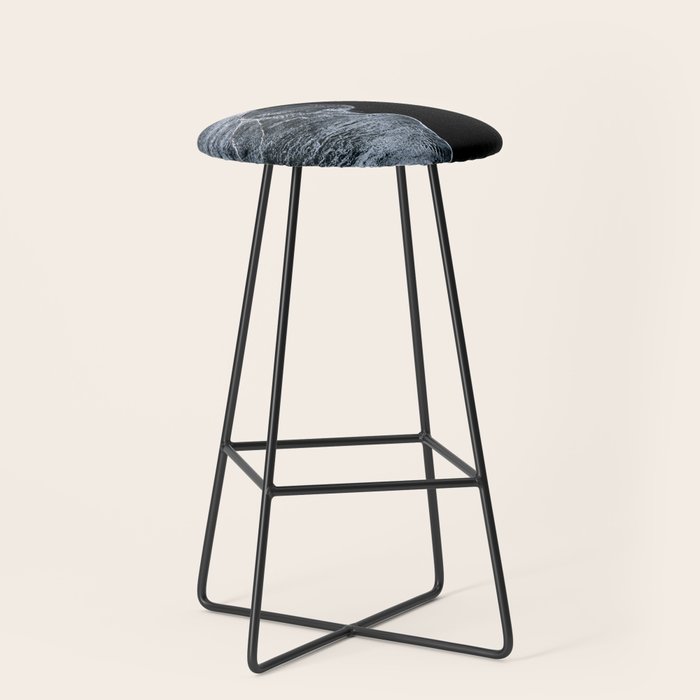 Waves On A Black Sand Beach In Iceland - Minimalist Landscape Photography Stool