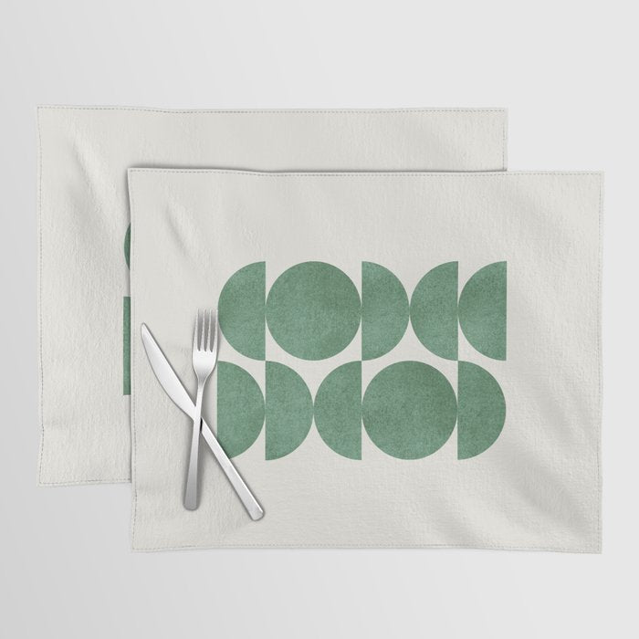 Green Retro Scandinavian - Mid Century Modern Placemat