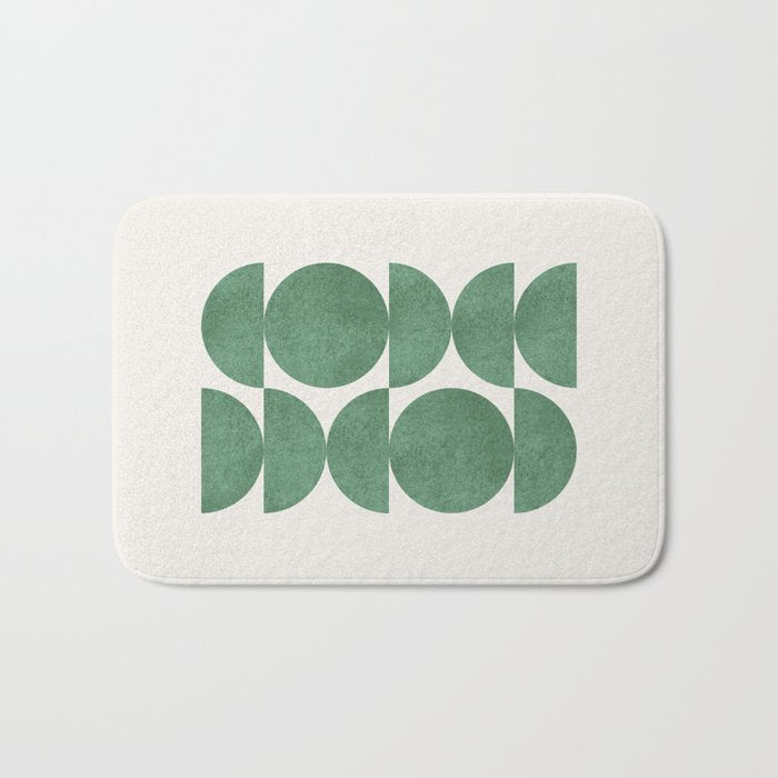 Green Retro Scandinavian - Mid Century Modern Bath Mat