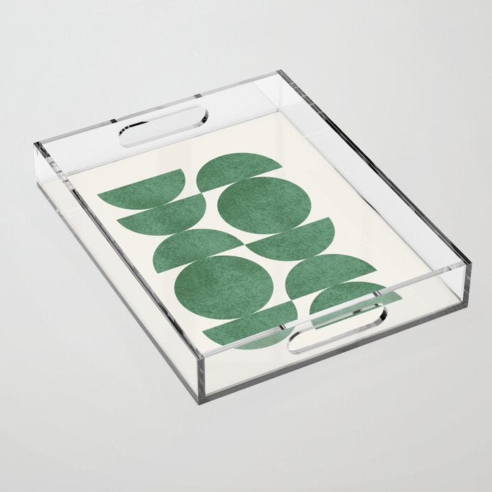Green Retro Scandinavian - Mid Century Modern Acrylic Tray