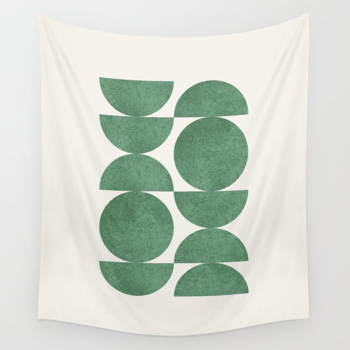 Green Retro Scandinavian - Mid Century Modern Wall Tapestry