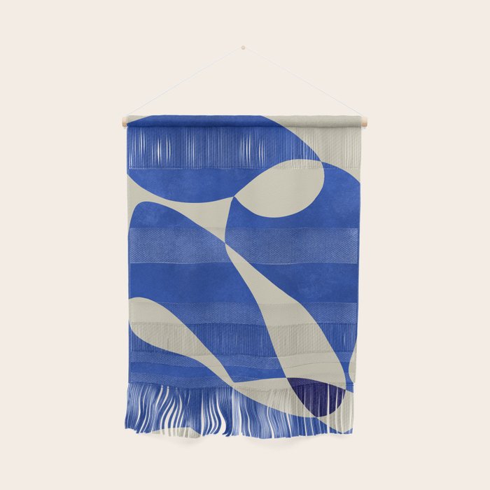 Blue Nude Geometric Modern Print Wall Hanging