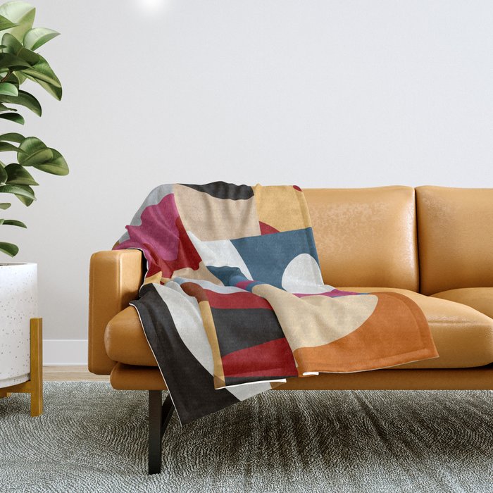 Ypres Mosaic Modernist Pattern Print Throw Blanket