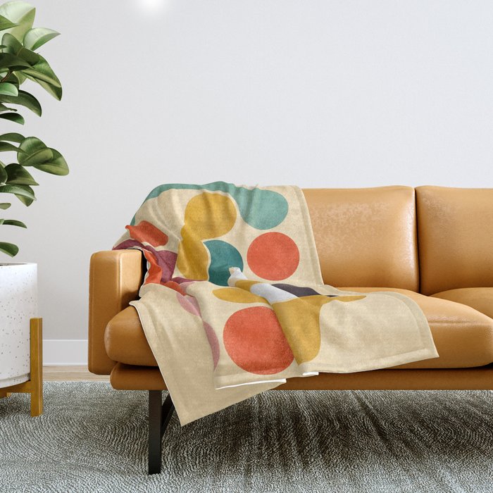 Color Pops - Mid Century Style  Throw Blanket