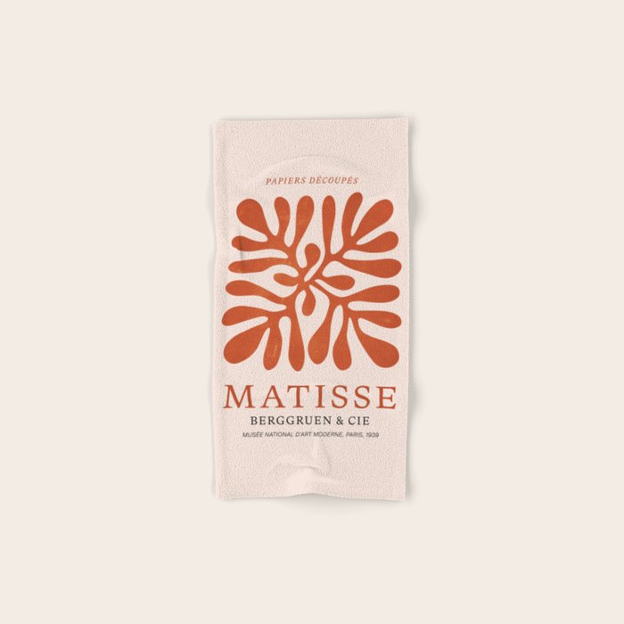 Nature Leaf Cutouts Iii: Terracotta Edition | Mid-Century Henri Matisse Series Bath Towel
