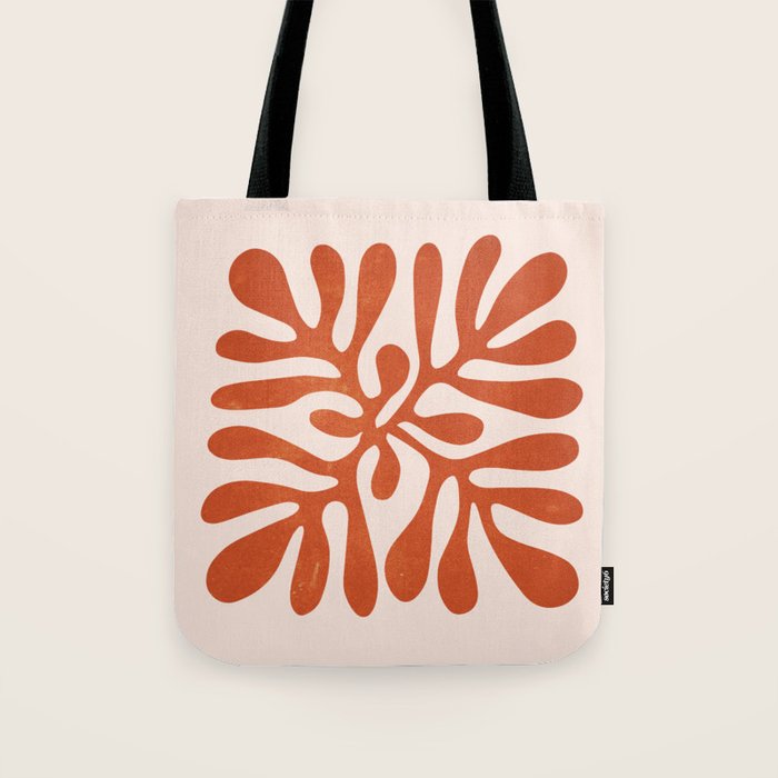Nature Leaf Cutouts Iii: Terracotta Edition | Mid-Century Henri Matisse Series Tote Bag