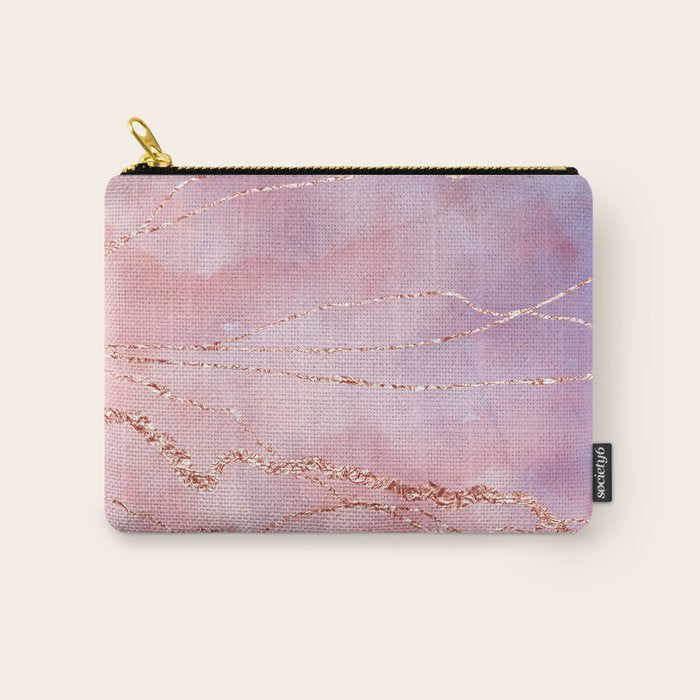Blush And Purple Sky With Rose Gold Flashes Carry All Pouch