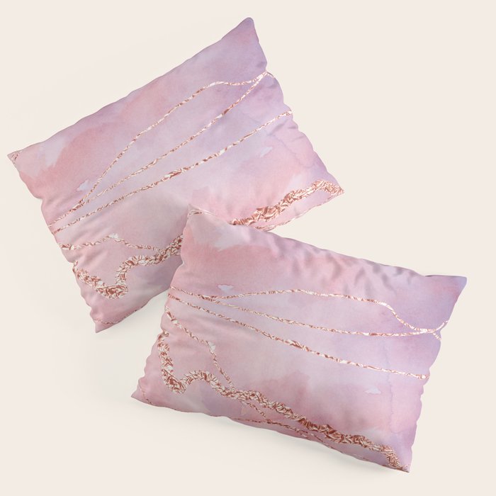 Blush And Purple Sky With Rose Gold Flashes Pillow Sham