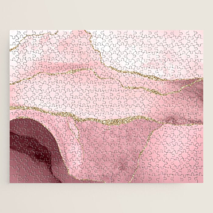 Blush Marble Art Landscape Jigsaw Puzzle